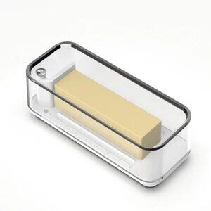 ButterLift Ergonomic Butter Dish White Clear Lid New In Box